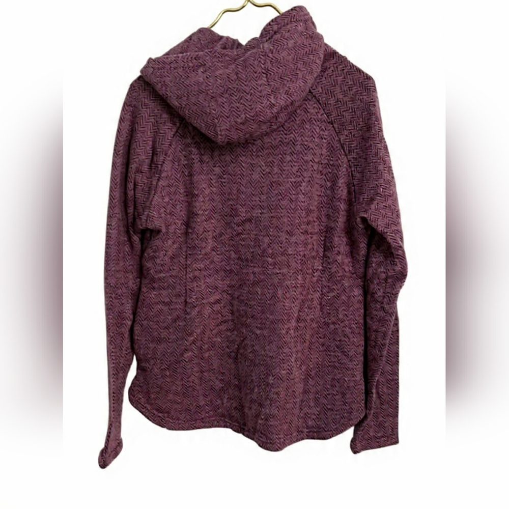 i5 Apparel Purple Knit Herringbone Pullover Hoodie XXL Athleisure Cozy - Picture 3 of 6